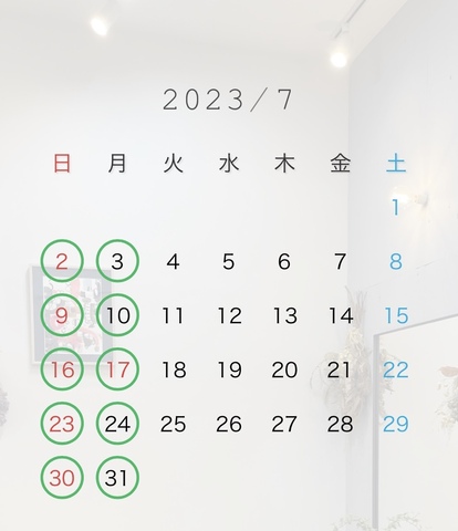 7月8月の定休日🌻